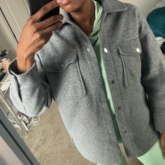 Zara soft grey shirt jacket - Picture 4 of 12